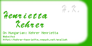 henrietta kehrer business card